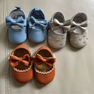 Stylish Baby Shoes bundle - Blue, Gray, and brown(tan) size 1